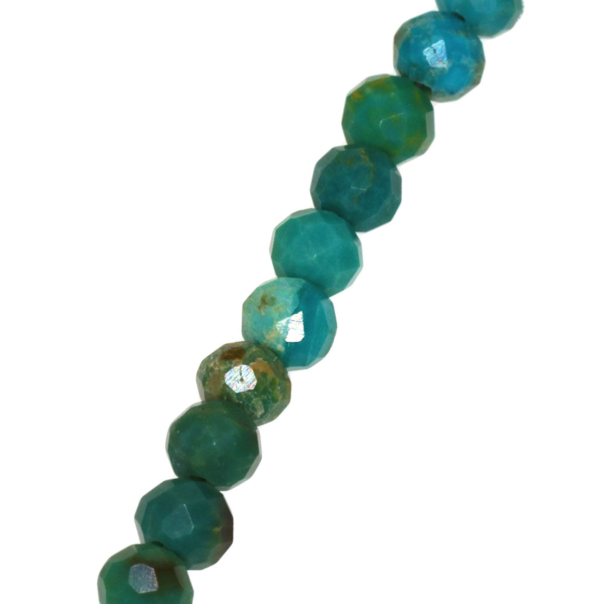 Black Spinel Turquoise Triple Strand Necklace Metal 20.2g Ladies