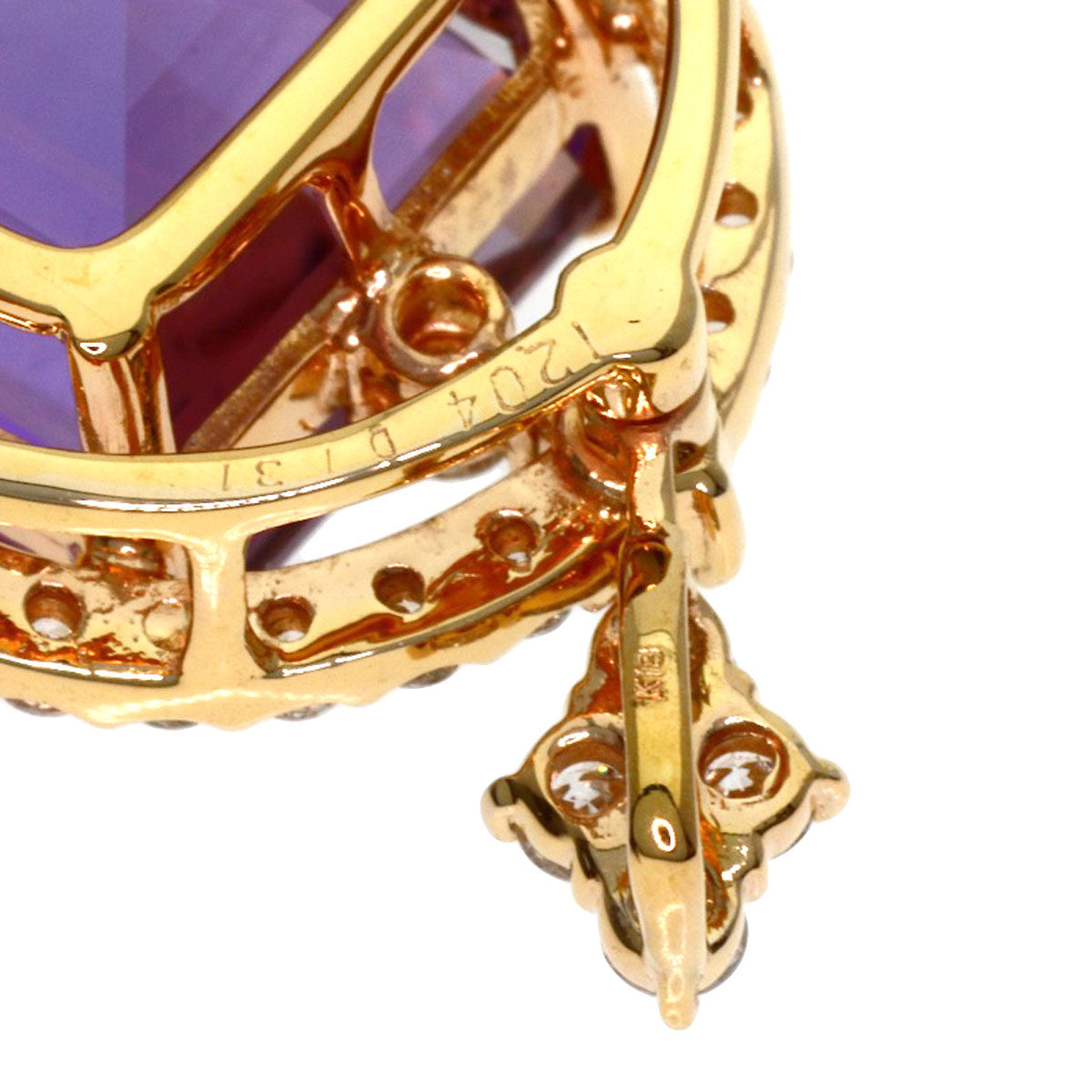 12.04ct Ametrine diamond Pendant top K18 Pink Gold 8.4g Ladies