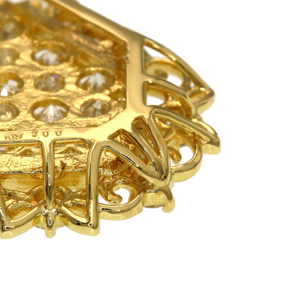 3ct Diamond Pendant top K18 Yellow Gold 7.6g Ladies