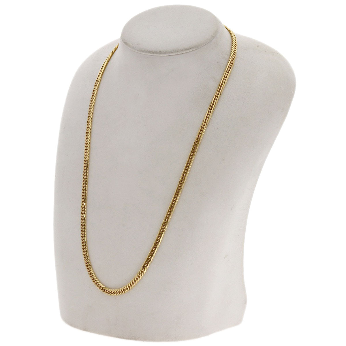 Curb chain Kihei W6 side Necklace K18 Yellow Gold 30g Ladies