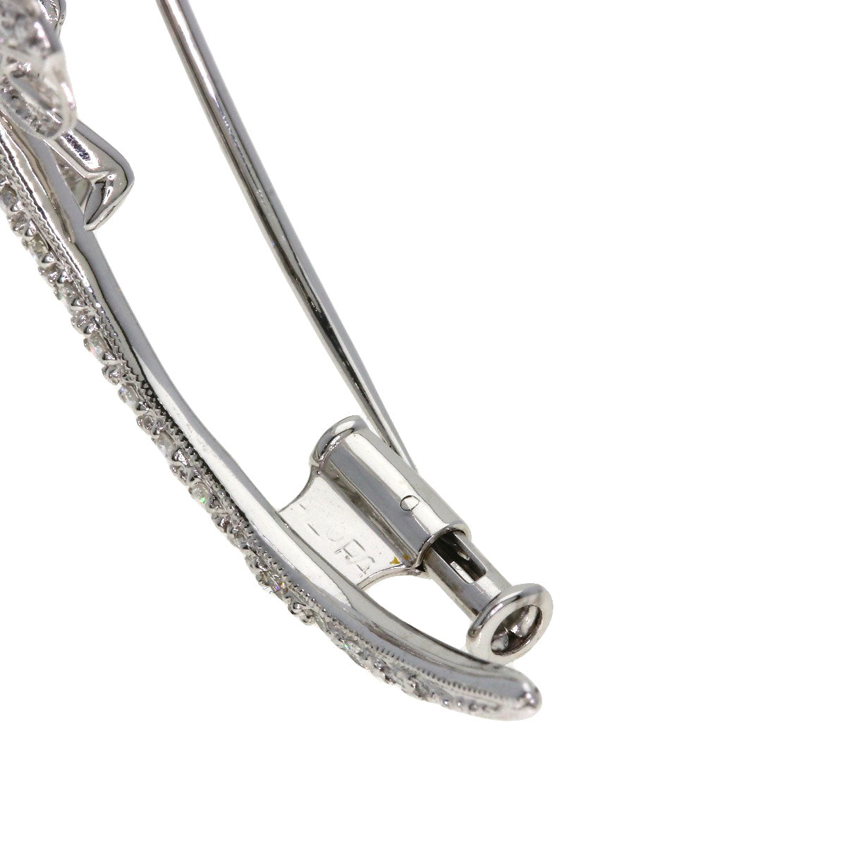 0.31ct Dragonfly Sapphire Diamond Brooch K18 White Gold 10.1g Ladies