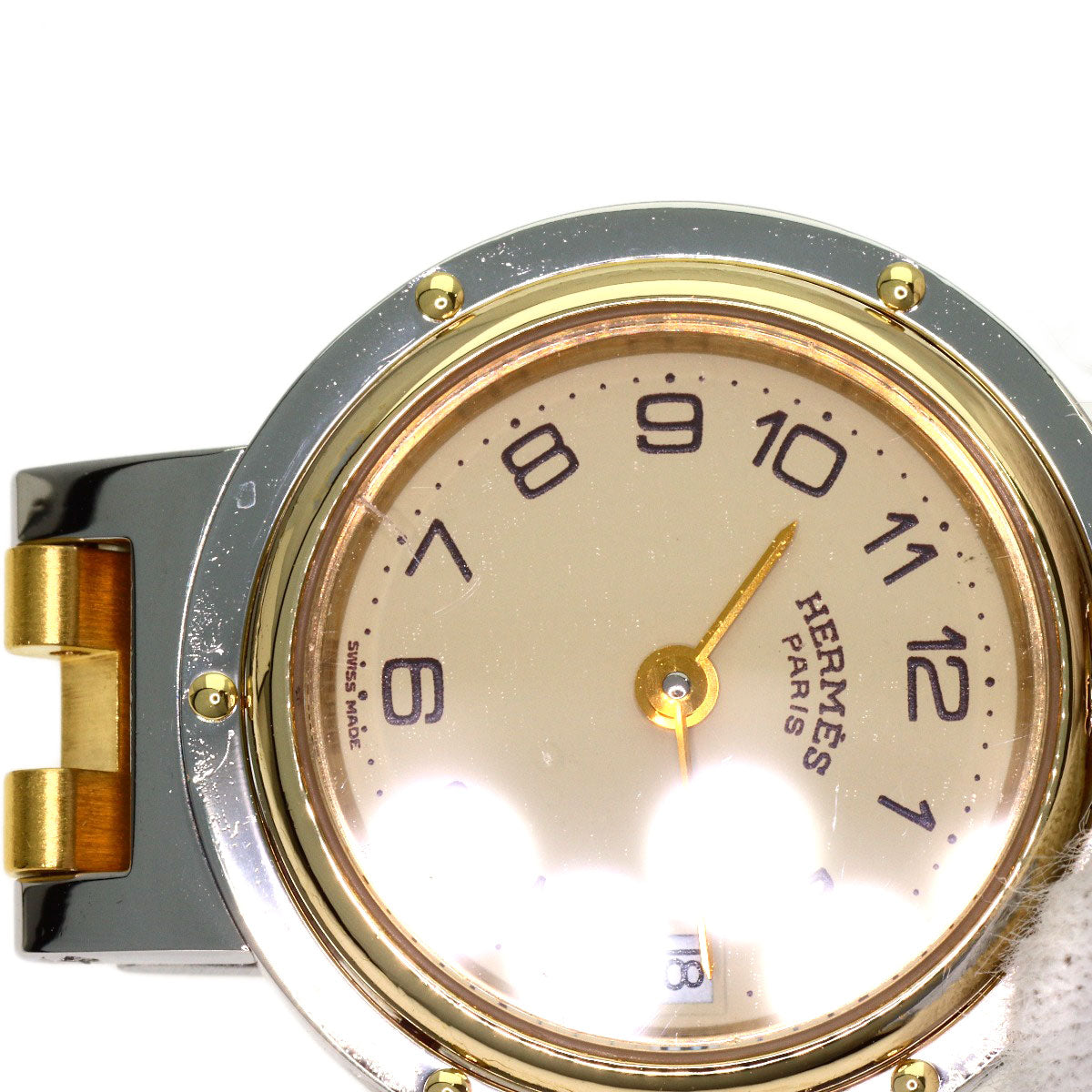 HERMES clipper old buckle Watches Stainless Steel/SSxGP Ladies