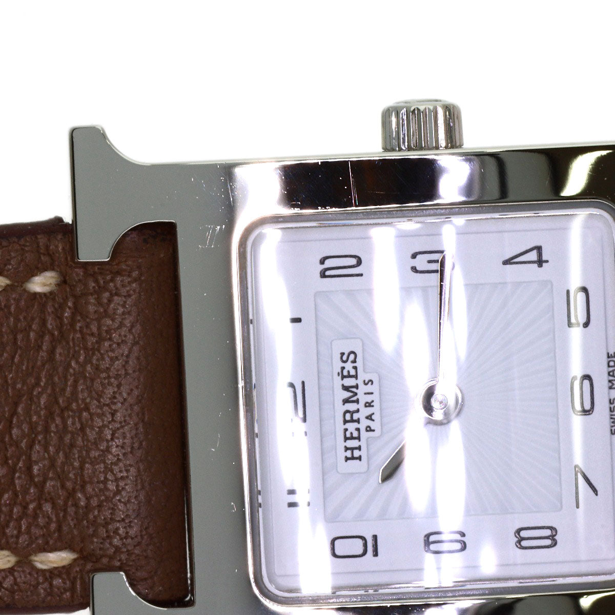 HERMES H watch Watches HH1.210 Stainless Steel/Leather Ladies