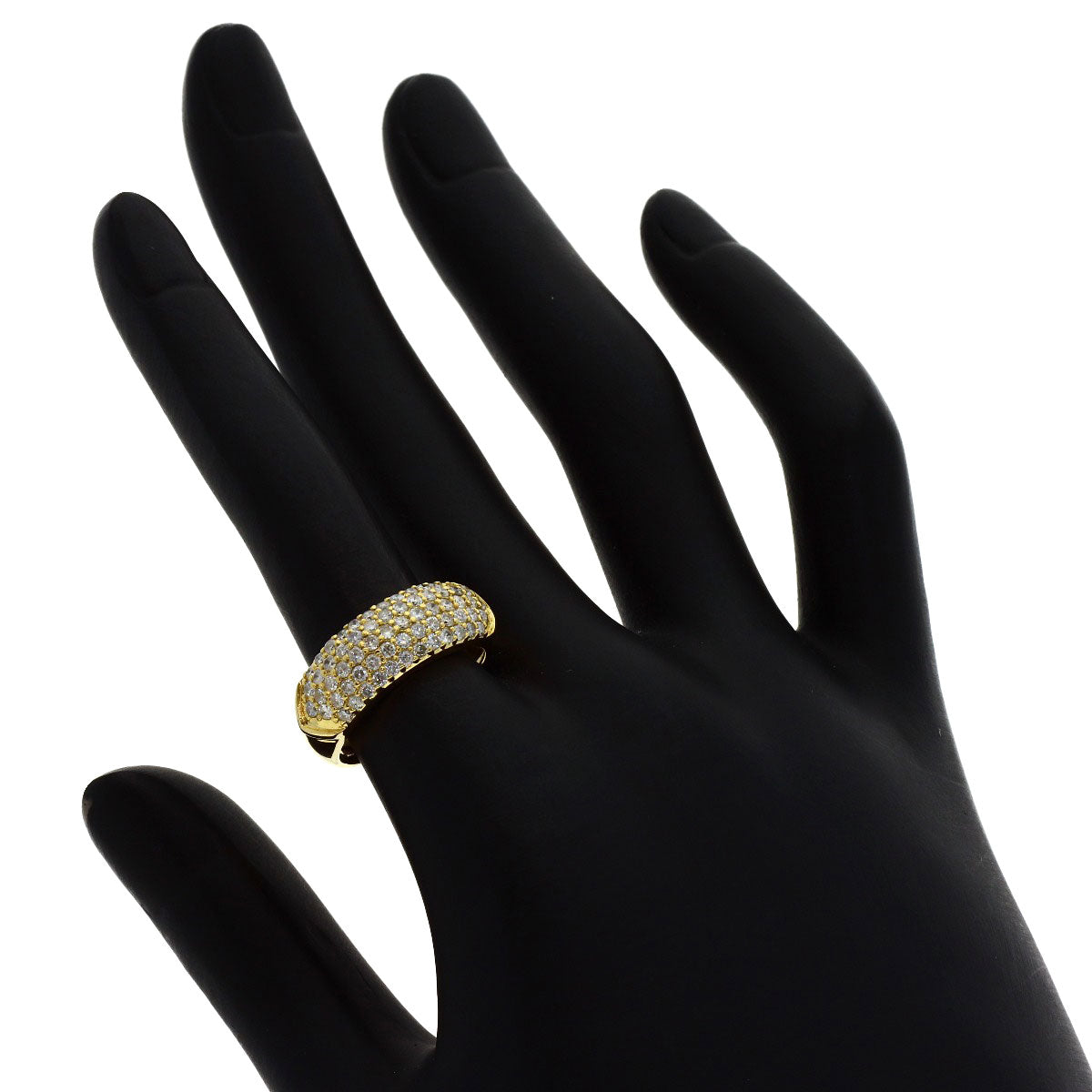 1ct Diamond Ring K18 Yellow Gold 4.23g Ladies