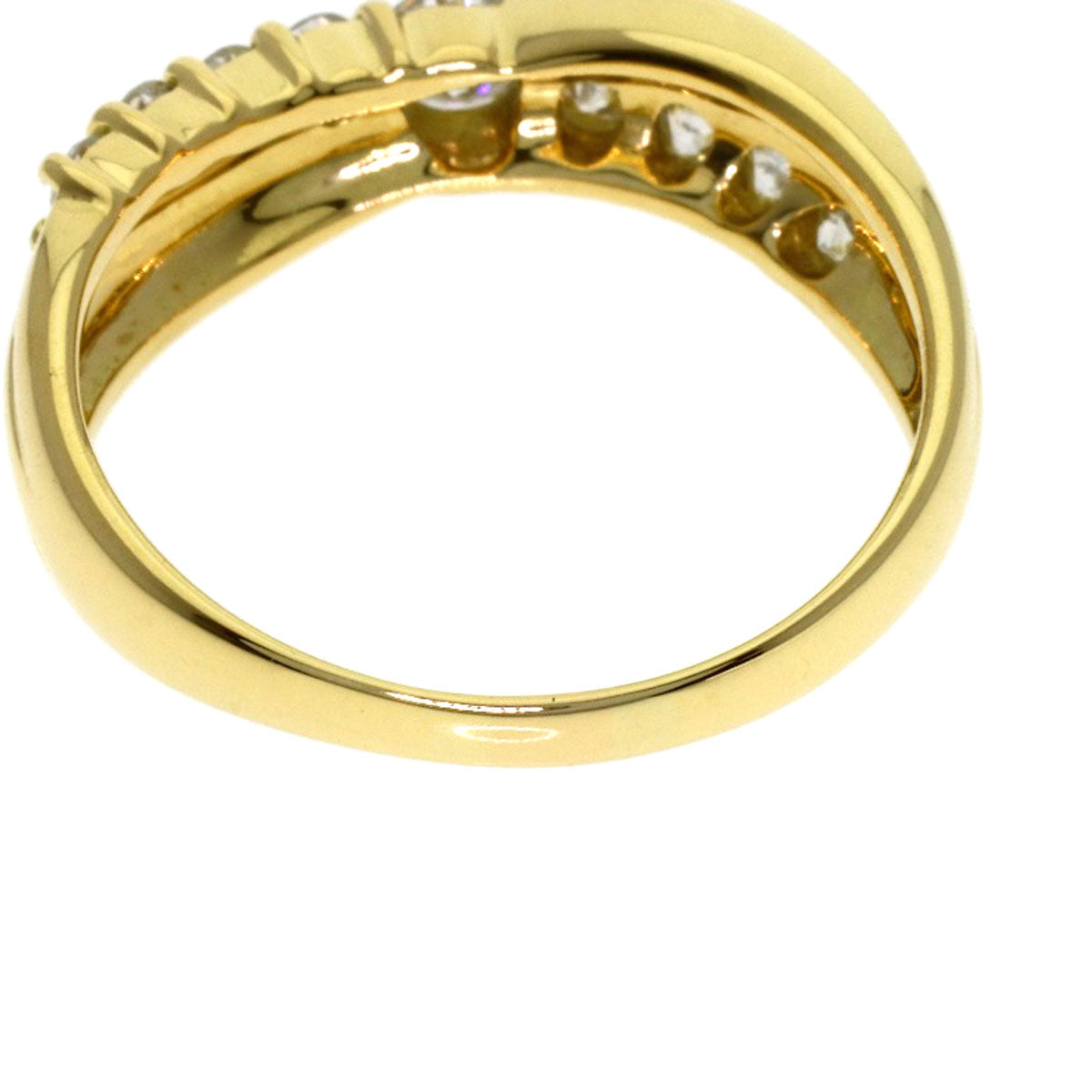 0.52ct Diamond Ring K18 Yellow Gold 4.1g Ladies