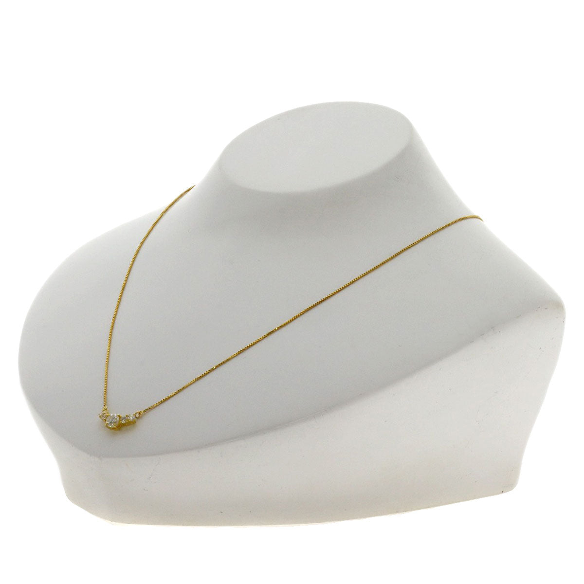 0.58ct Diamond Necklace K18 Yellow Gold 2.65g Ladies