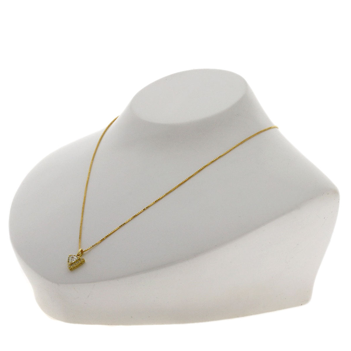 0.28ct Diamond Necklace K18 Yellow Gold 3.45g Ladies