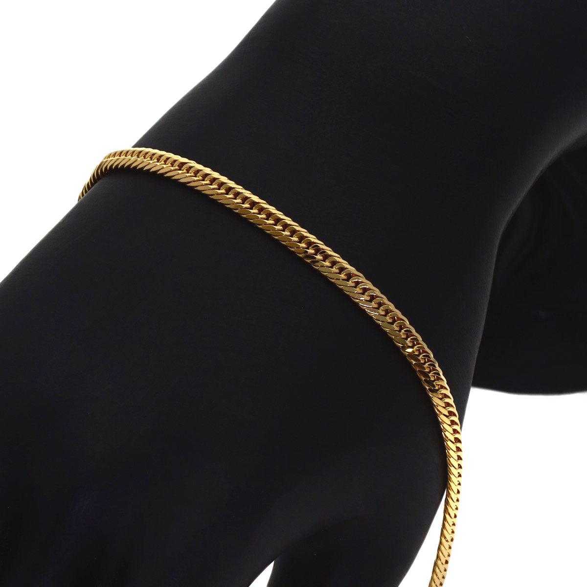 Curb chain, triple 8-sided. Bracelet K18 Yellow Gold 10.2g mens