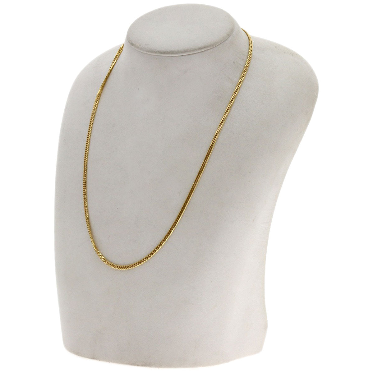 Curb chain Kihei W6 side Necklace K18 Yellow Gold 10.2g Ladies