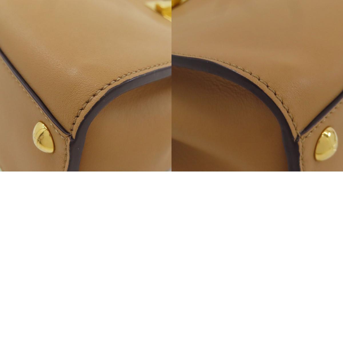 フェンディ ピーカブー ミニ フラワー 2WAY ハンドバッグ カーフ レディース 【中古】【FENDI】