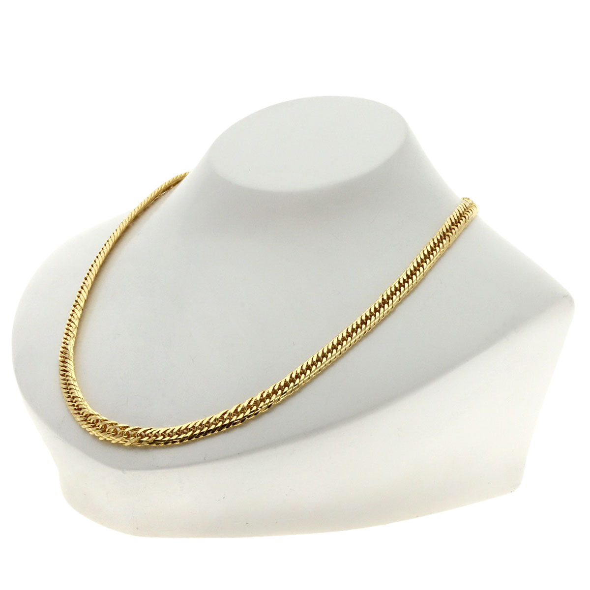 Curb chain, triple 16-sided. Necklace K18 Yellow Gold 34.6g mens