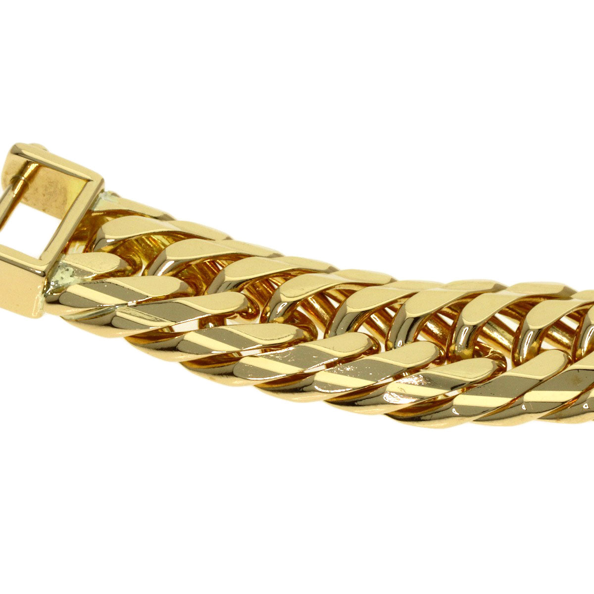 Curb chain, triple 16-sided. Bracelet K18 Yellow Gold 42.1g mens