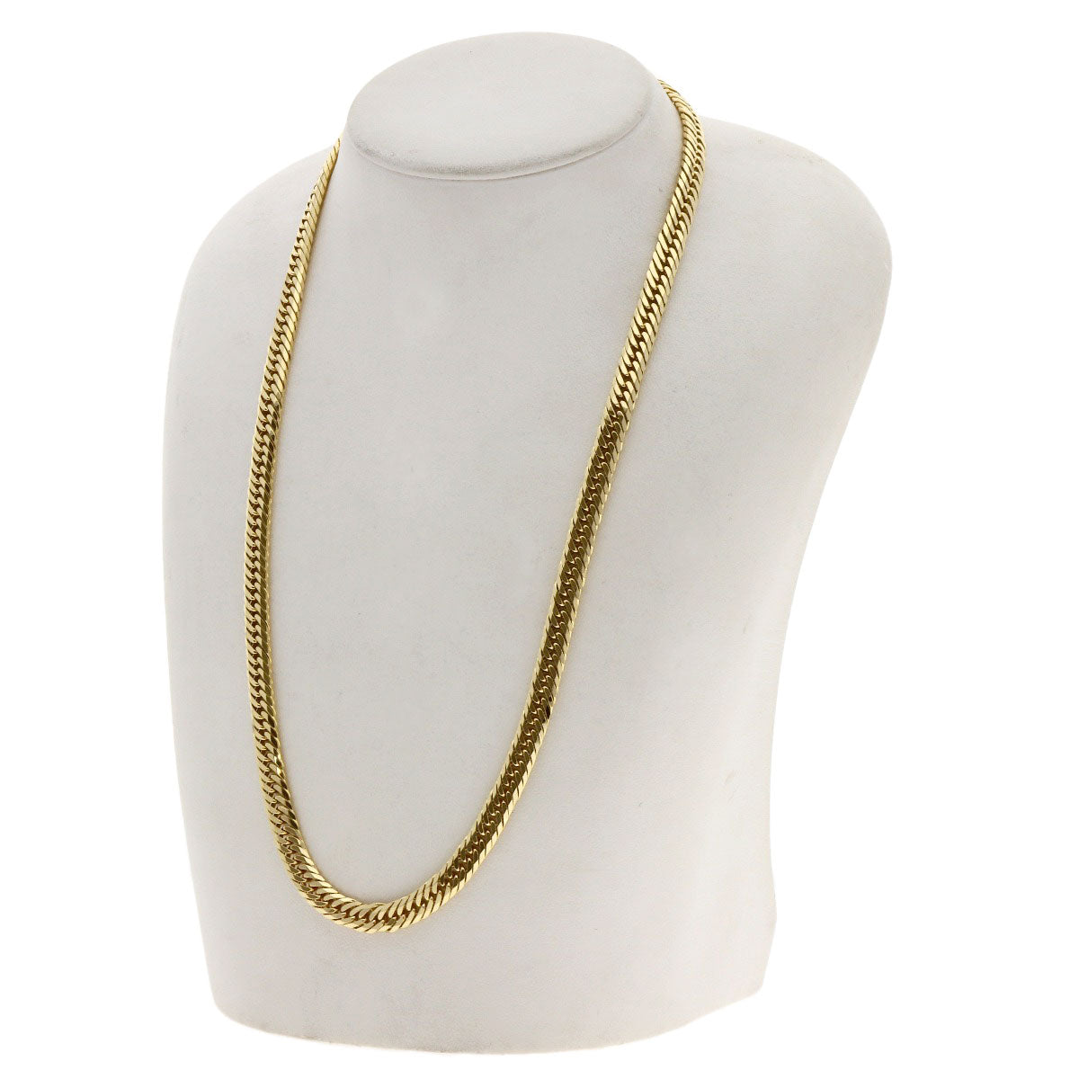 Curb chain, triple 8-sided. Necklace K18 Yellow Gold 49.3g mens