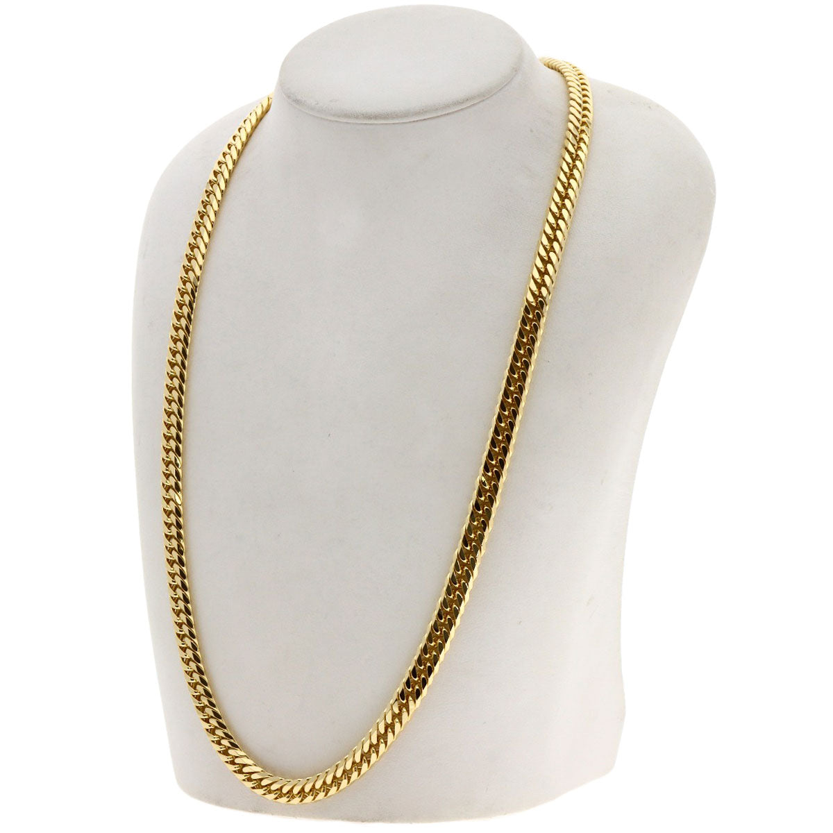 Curb chain Kihei W6 side Necklace K18 Yellow Gold 100.2g mens