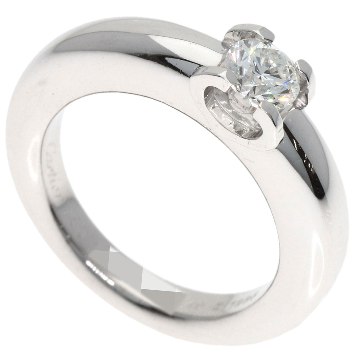 CARTIER C de Cartier Solitaire Diamond Ring K18 White Gold Ladies [Used]