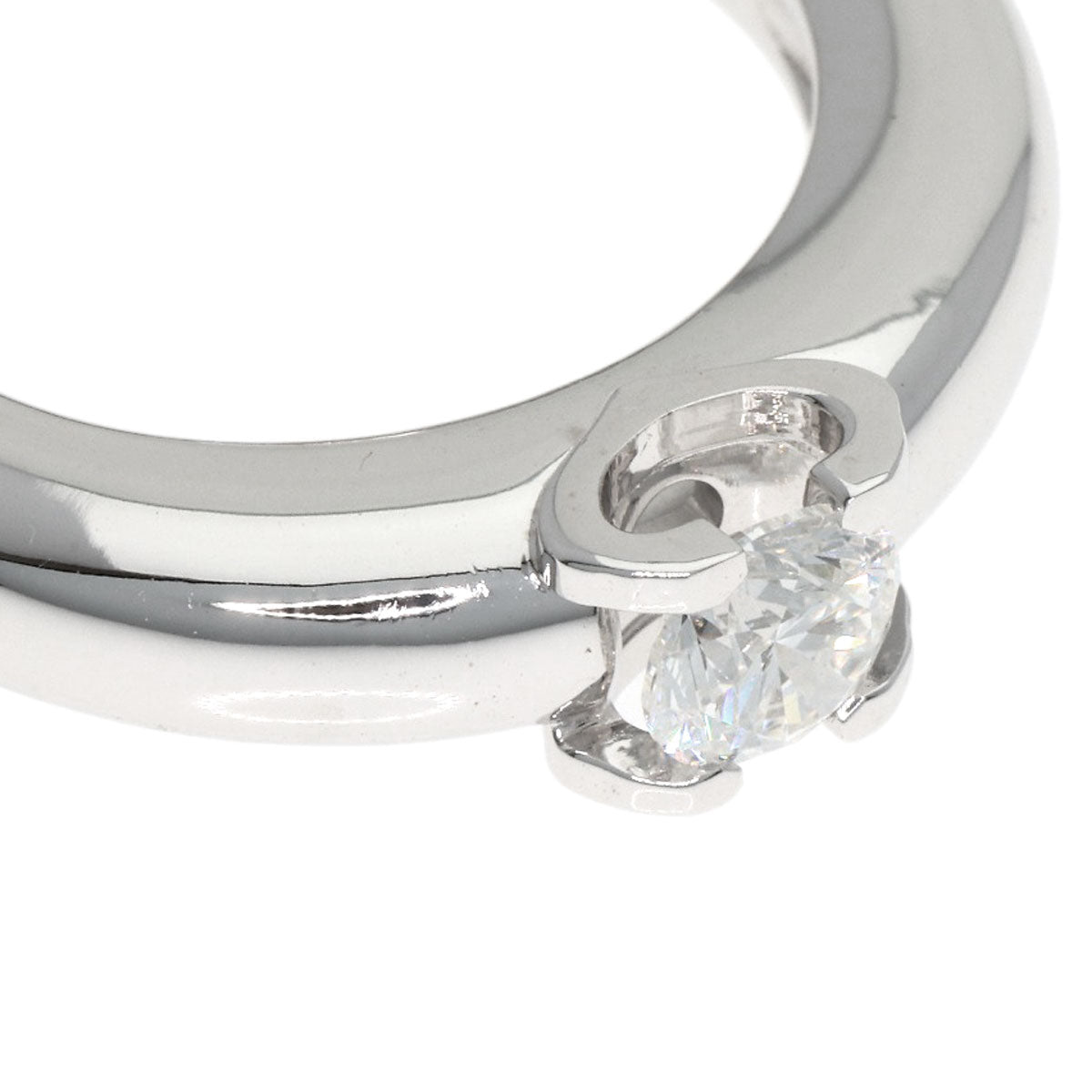CARTIER C de Cartier Solitaire Diamond Ring K18 White Gold Ladies [Used]