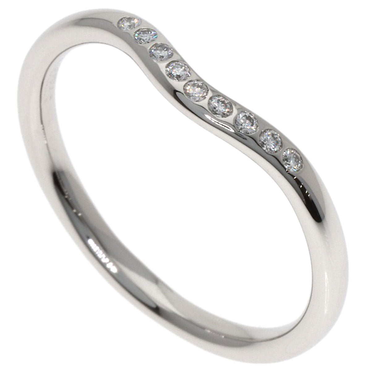 TIFFANY&Co. Curved band Diamond Ring Platinum PT950 Ladies [Used]