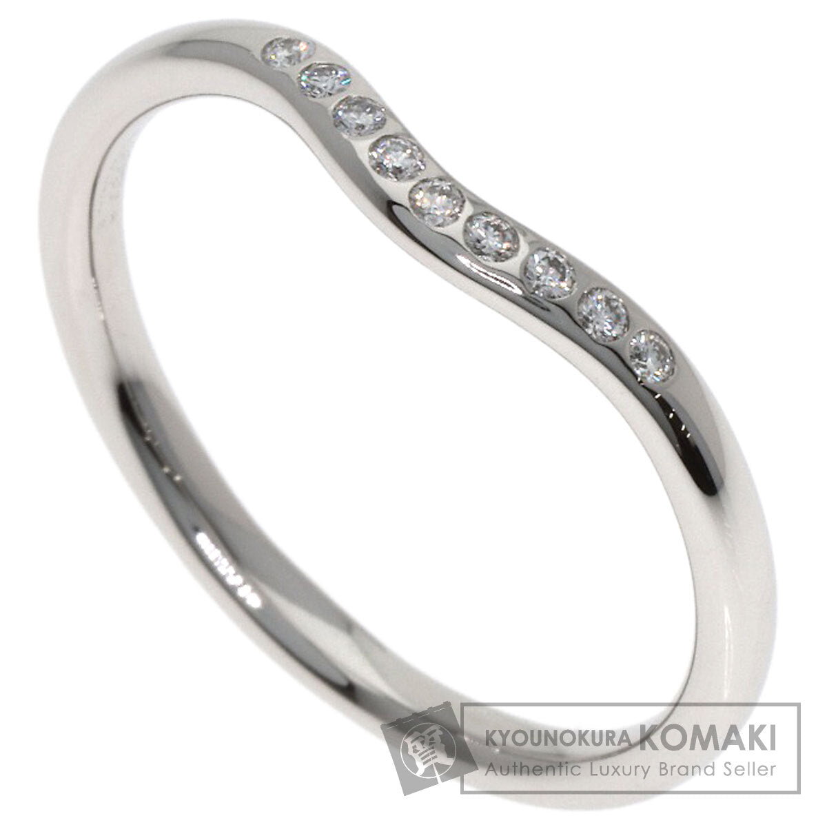 TIFFANY&Co. Curved band Diamond Ring Platinum PT950 Ladies [Used]