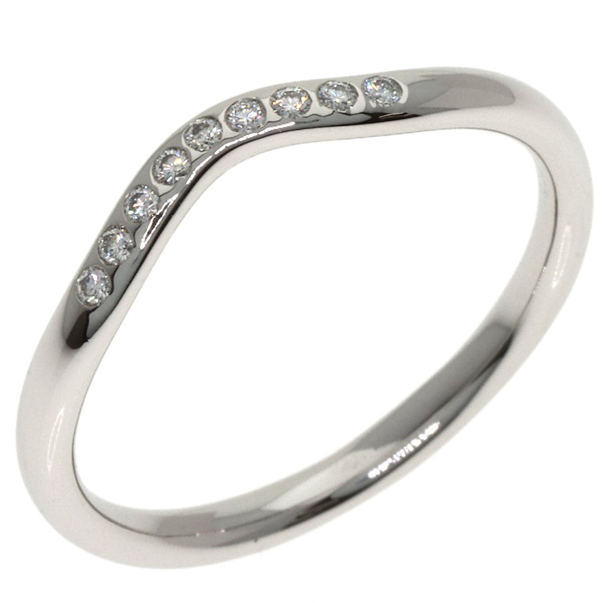 TIFFANY&Co. Curved band Diamond Ring Platinum PT950 Ladies [Used]
