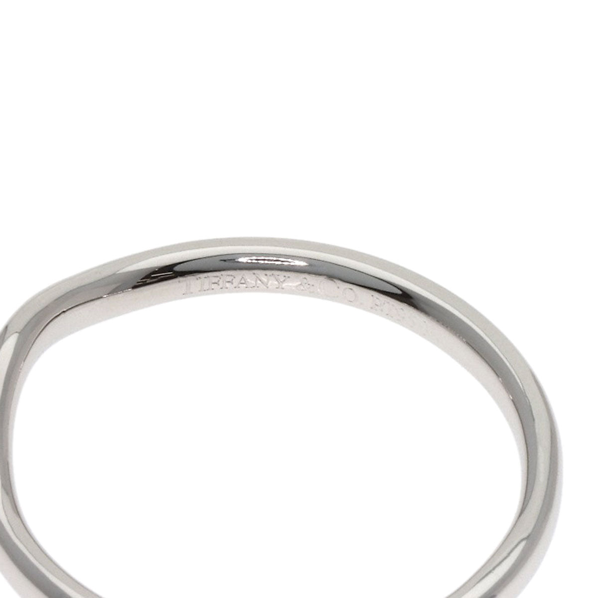 TIFFANY&Co. Curved band Diamond Ring Platinum PT950 Ladies [Used]