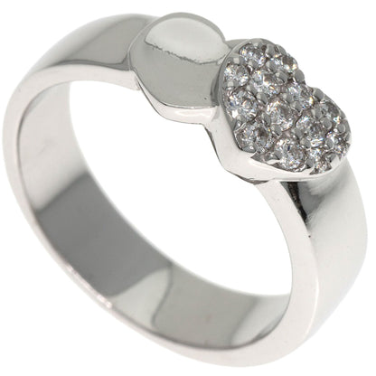 Ponte Vecchio Diamond heart Ring K18 White Gold Ladies [Used]