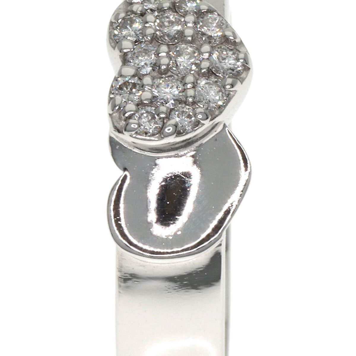 Ponte Vecchio Diamond heart Ring K18 White Gold Ladies [Used]