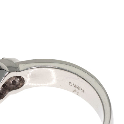 Ponte Vecchio Diamond heart Ring K18 White Gold Ladies [Used]