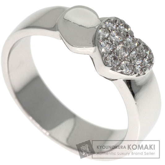 Ponte Vecchio Diamond heart Ring K18 White Gold Ladies [Used]