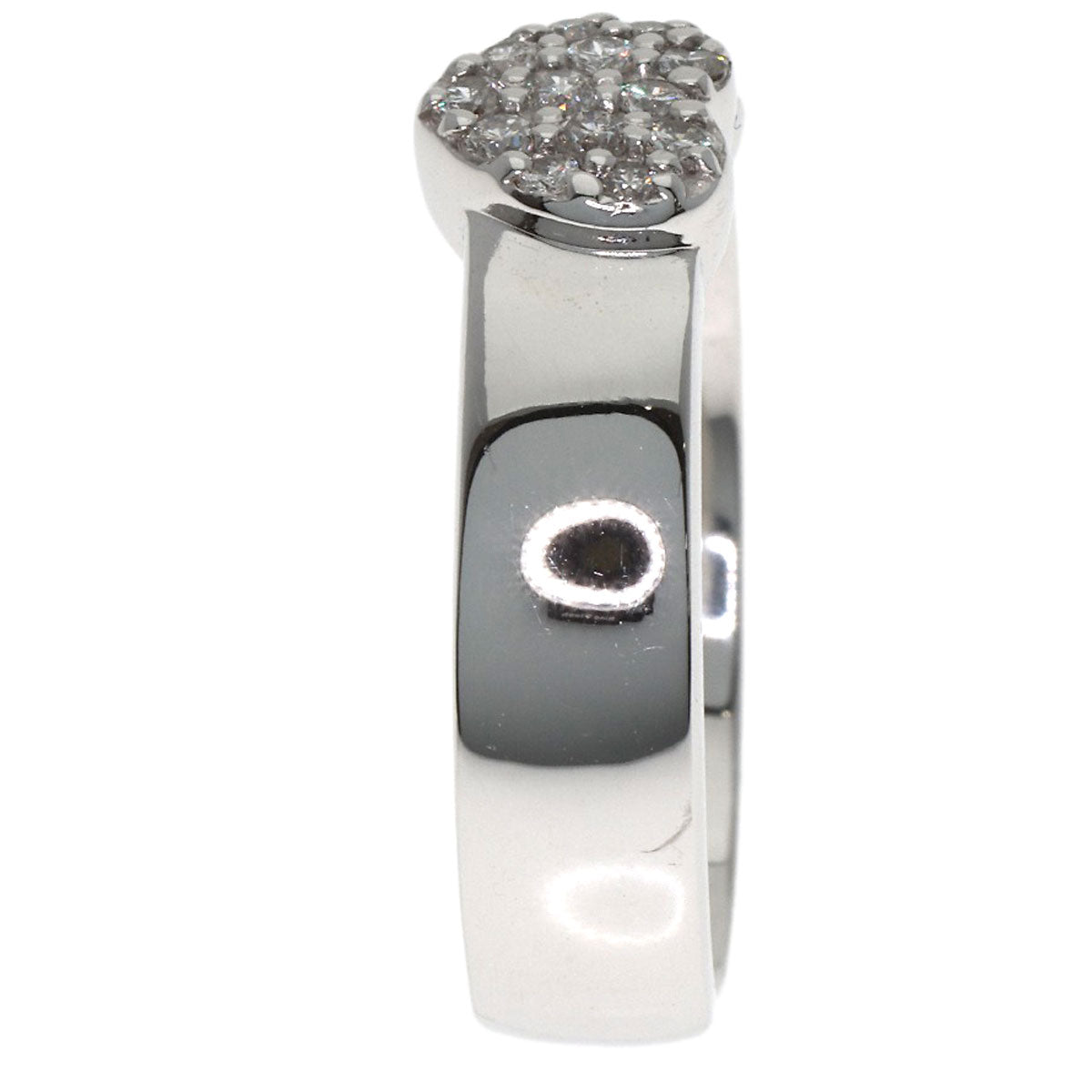 Ponte Vecchio Diamond heart Ring K18 White Gold Ladies [Used]