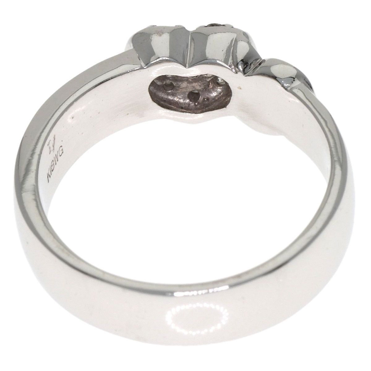 Ponte Vecchio Diamond heart Ring K18 White Gold Ladies [Used]