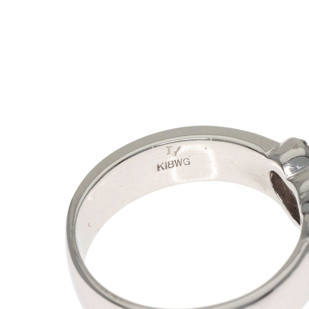 Ponte Vecchio Diamond heart Ring K18 White Gold Ladies [Used]
