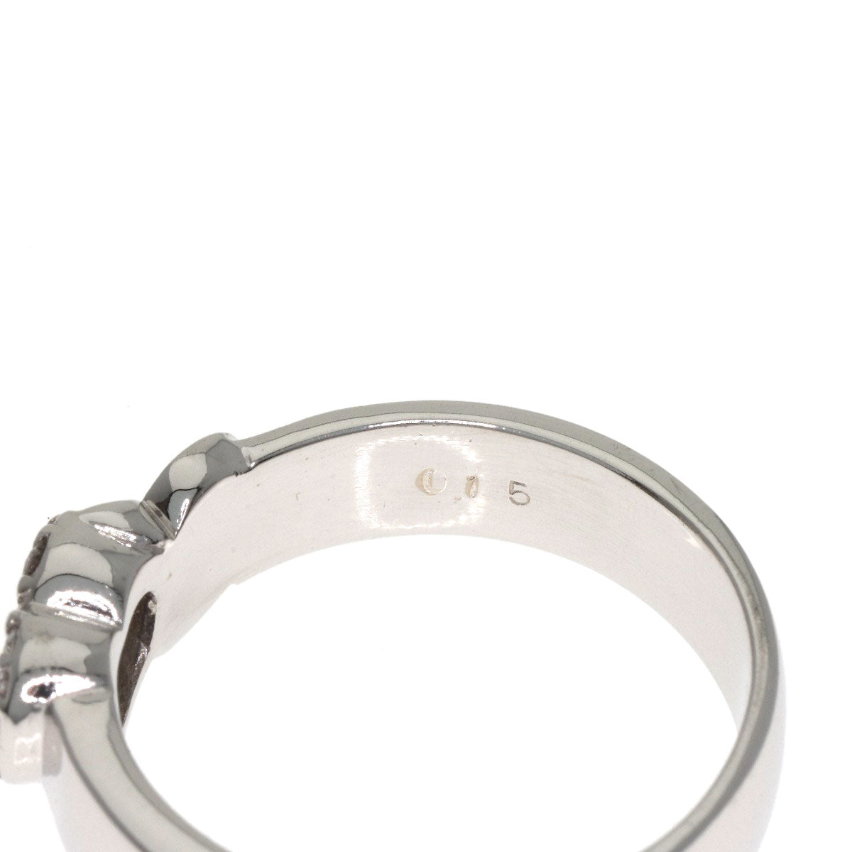Ponte Vecchio Diamond heart Ring K18 White Gold Ladies [Used]