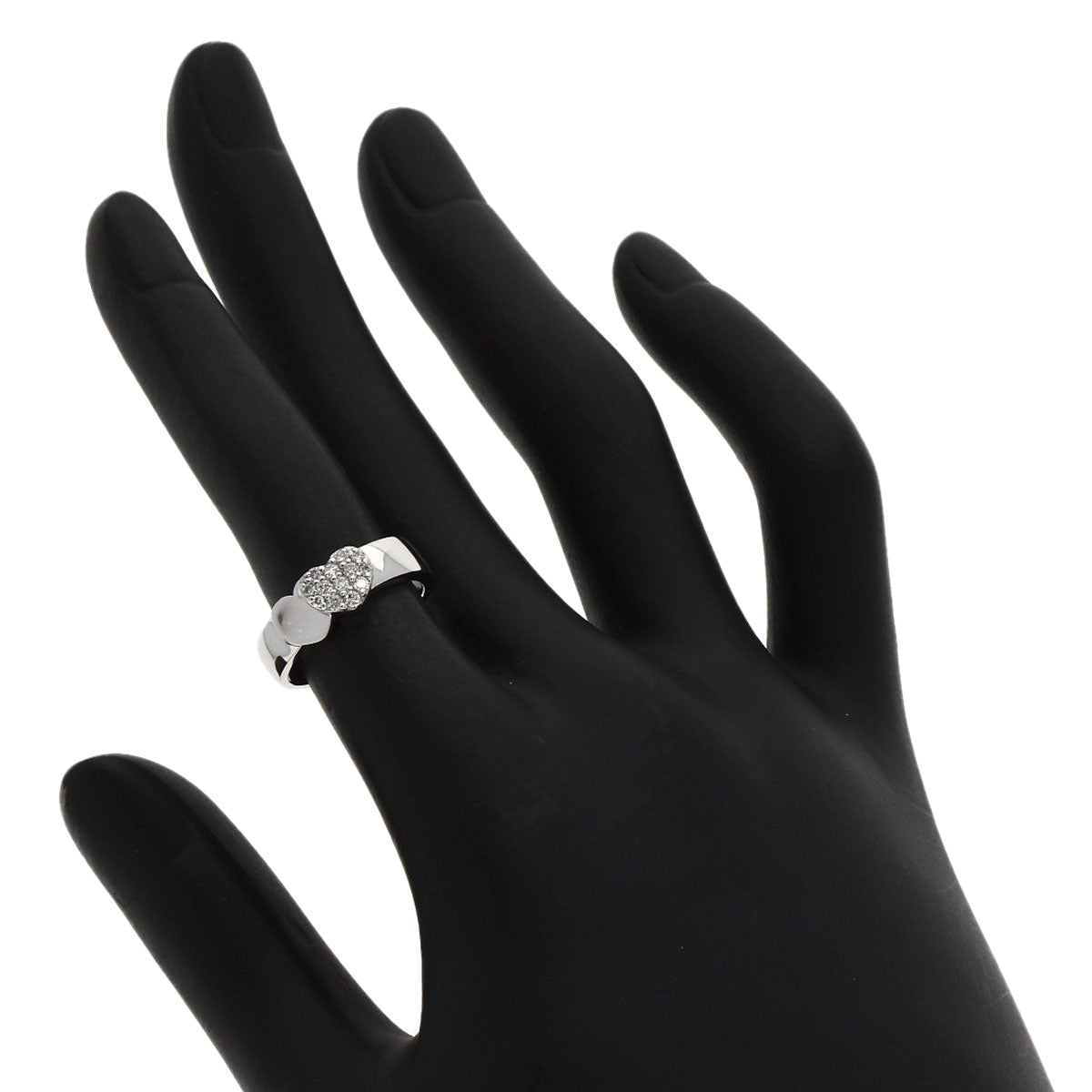 Ponte Vecchio Diamond heart Ring K18 White Gold Ladies [Used]