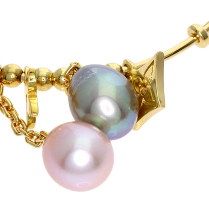 LOUIS VUITTON Creole Hoop Freshwater Pearl earring K18 Yellow Gold Ladies [Used]