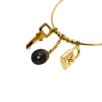 LOUIS VUITTON Creole Hoop Freshwater Pearl earring K18 Yellow Gold Ladies [Used]