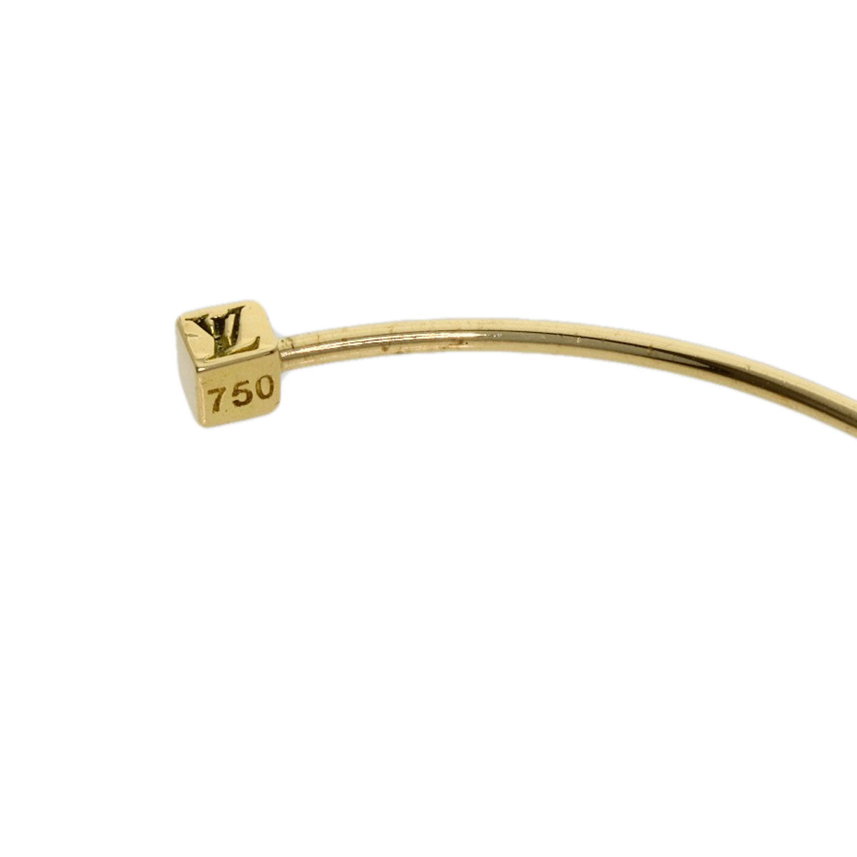 LOUIS VUITTON Creole Hoop Freshwater Pearl earring K18 Yellow Gold Ladies [Used]