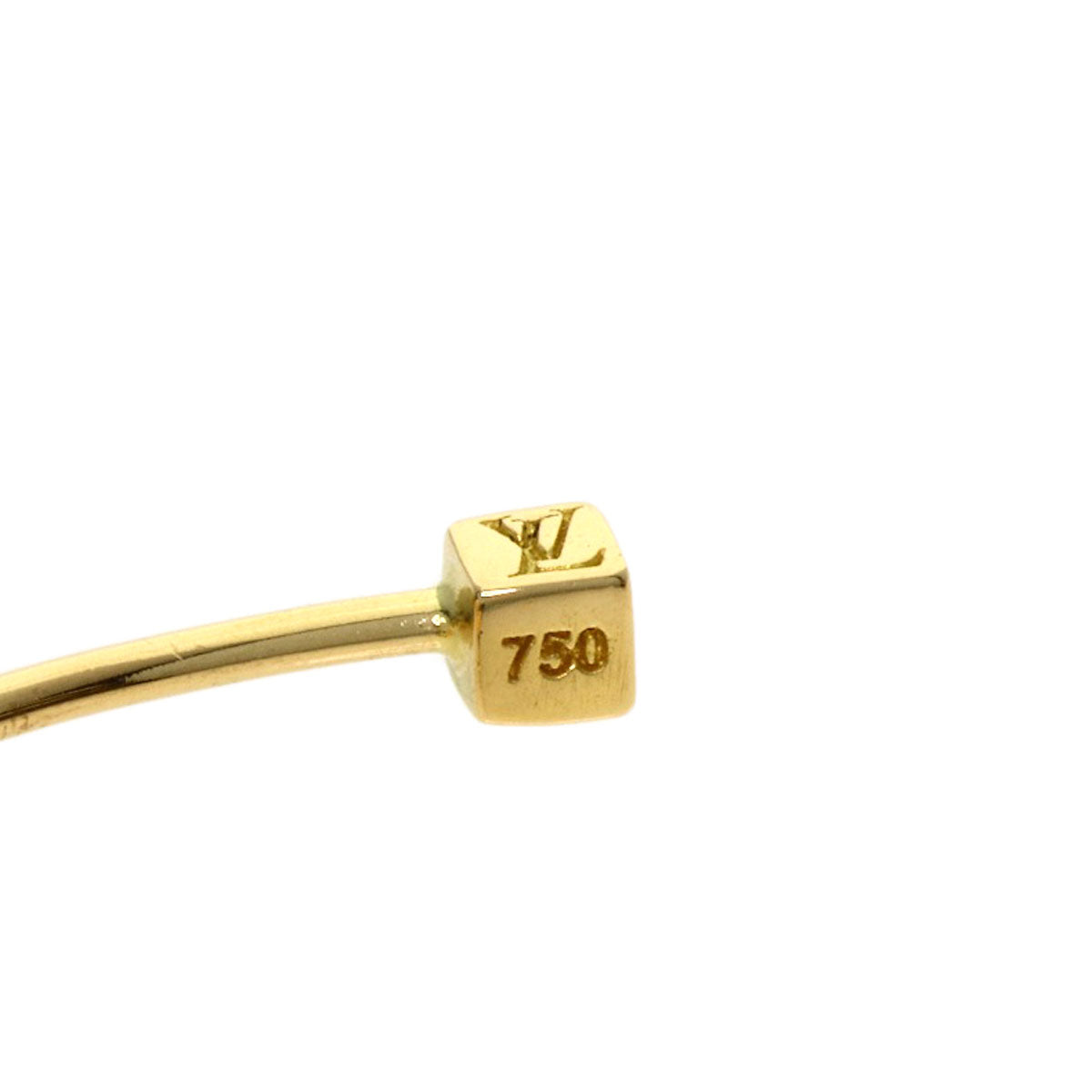LOUIS VUITTON Creole Hoop Freshwater Pearl earring K18 Yellow Gold Ladies [Used]