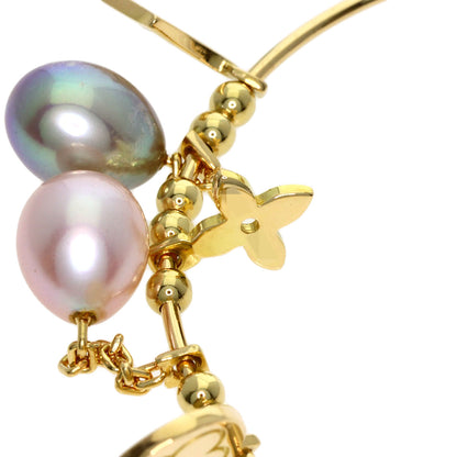 LOUIS VUITTON Creole Hoop Freshwater Pearl earring K18 Yellow Gold Ladies [Used]