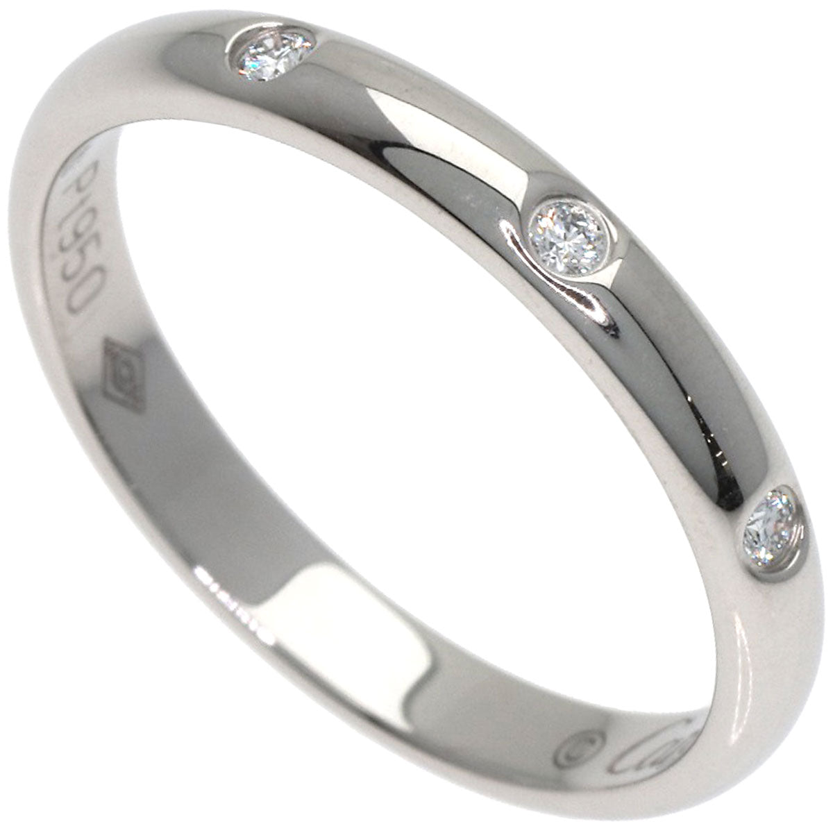 CARTIER Classic Wedding 3P Diamond #49 Ring Platinum PT950 Ladies [Used]