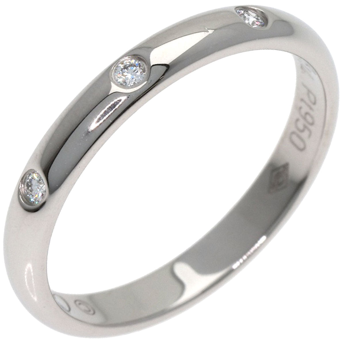 CARTIER Classic Wedding 3P Diamond #49 Ring Platinum PT950 Ladies [Used]