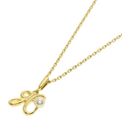 MIKIMOTO Initial H Pearl Pearl Necklace K18 Yellow Gold Ladies [Used]