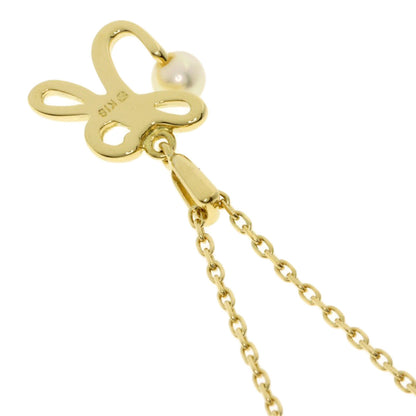 MIKIMOTO Initial H Pearl Pearl Necklace K18 Yellow Gold Ladies [Used]