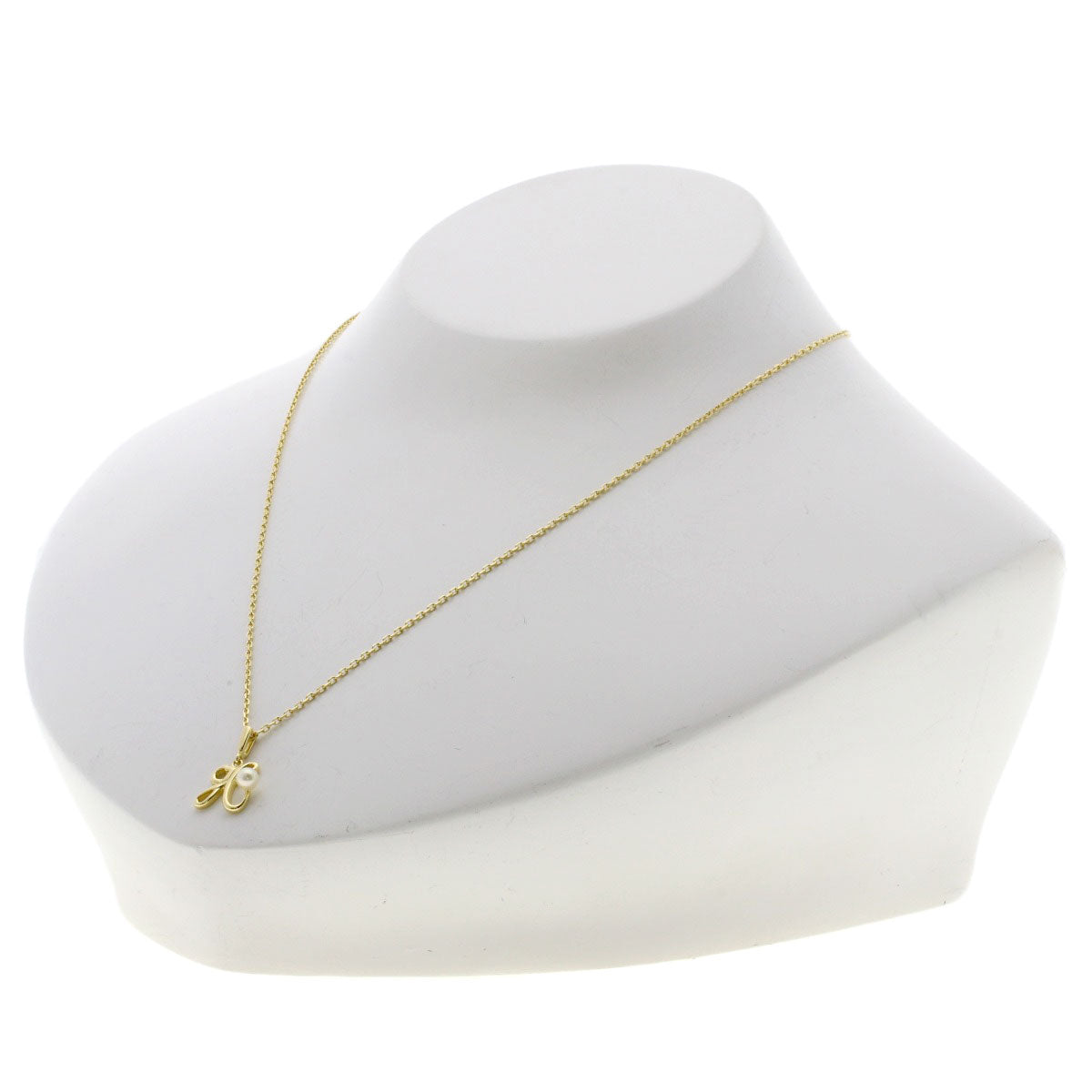 MIKIMOTO Initial H Pearl Pearl Necklace K18 Yellow Gold Ladies [Used]