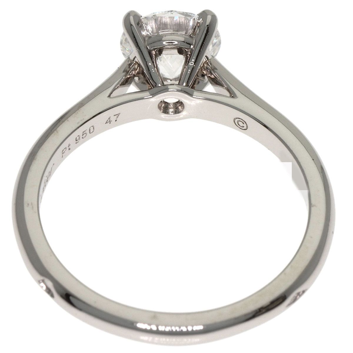 CARTIER Solitaire Diamond Ring Platinum PT950 Ladies [Used]