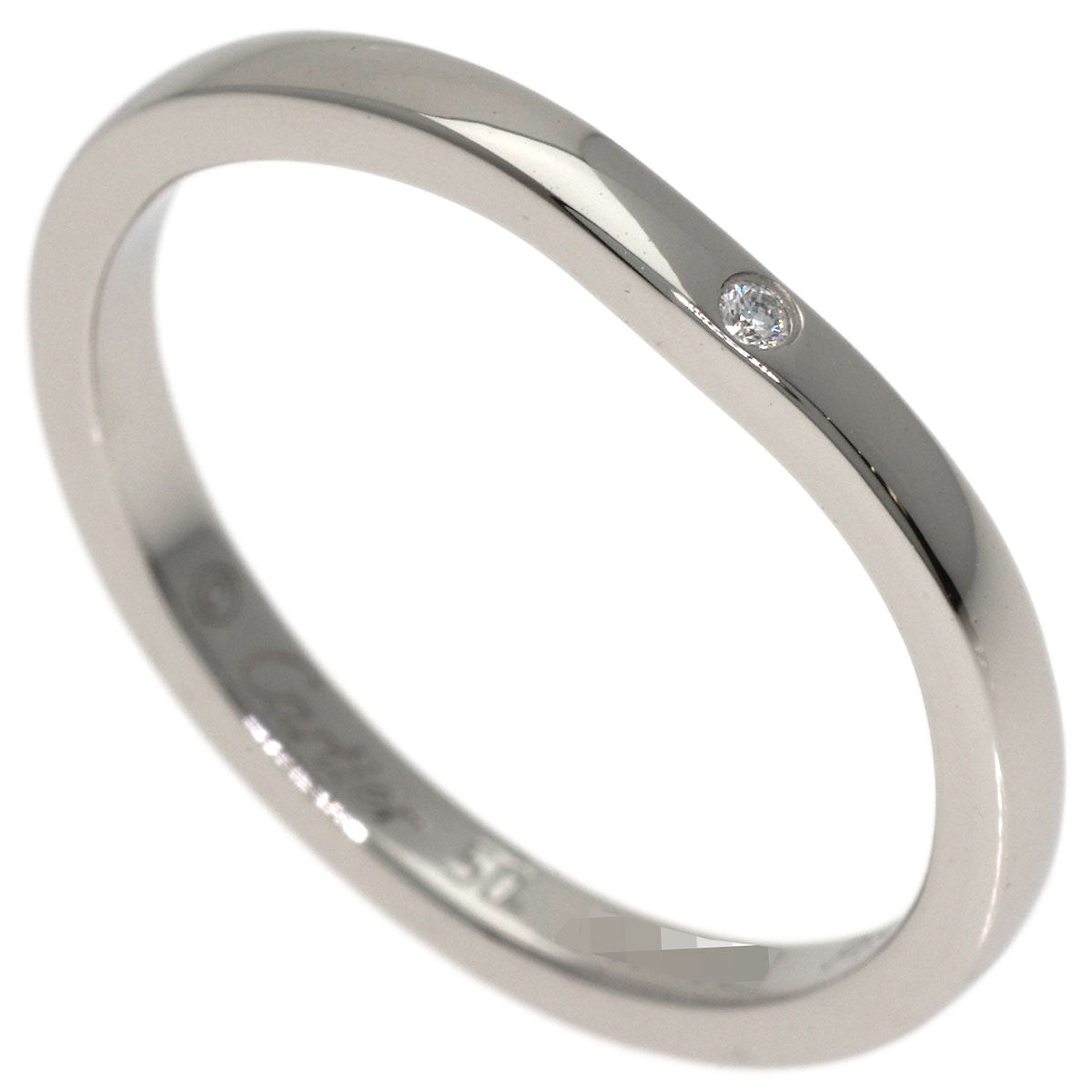 CARTIER Ballerina Wedding Band 3P Diamond #50 Ring Platinum PT950 Ladies [Used]