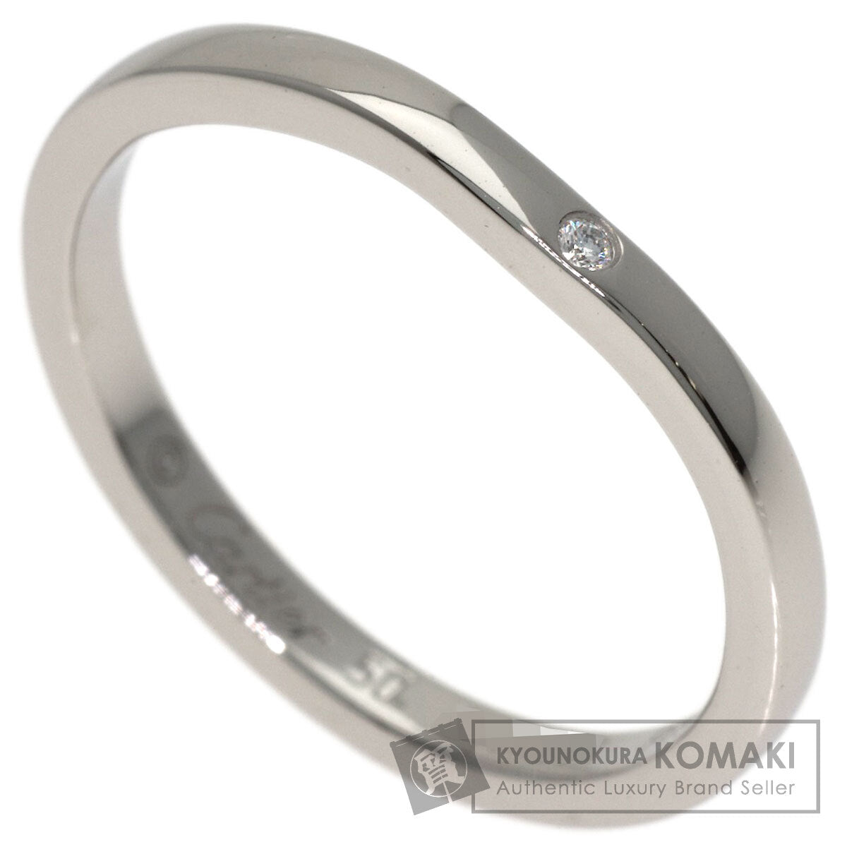 CARTIER Ballerina Wedding Band 3P Diamond #50 Ring Platinum PT950 Ladies [Used]