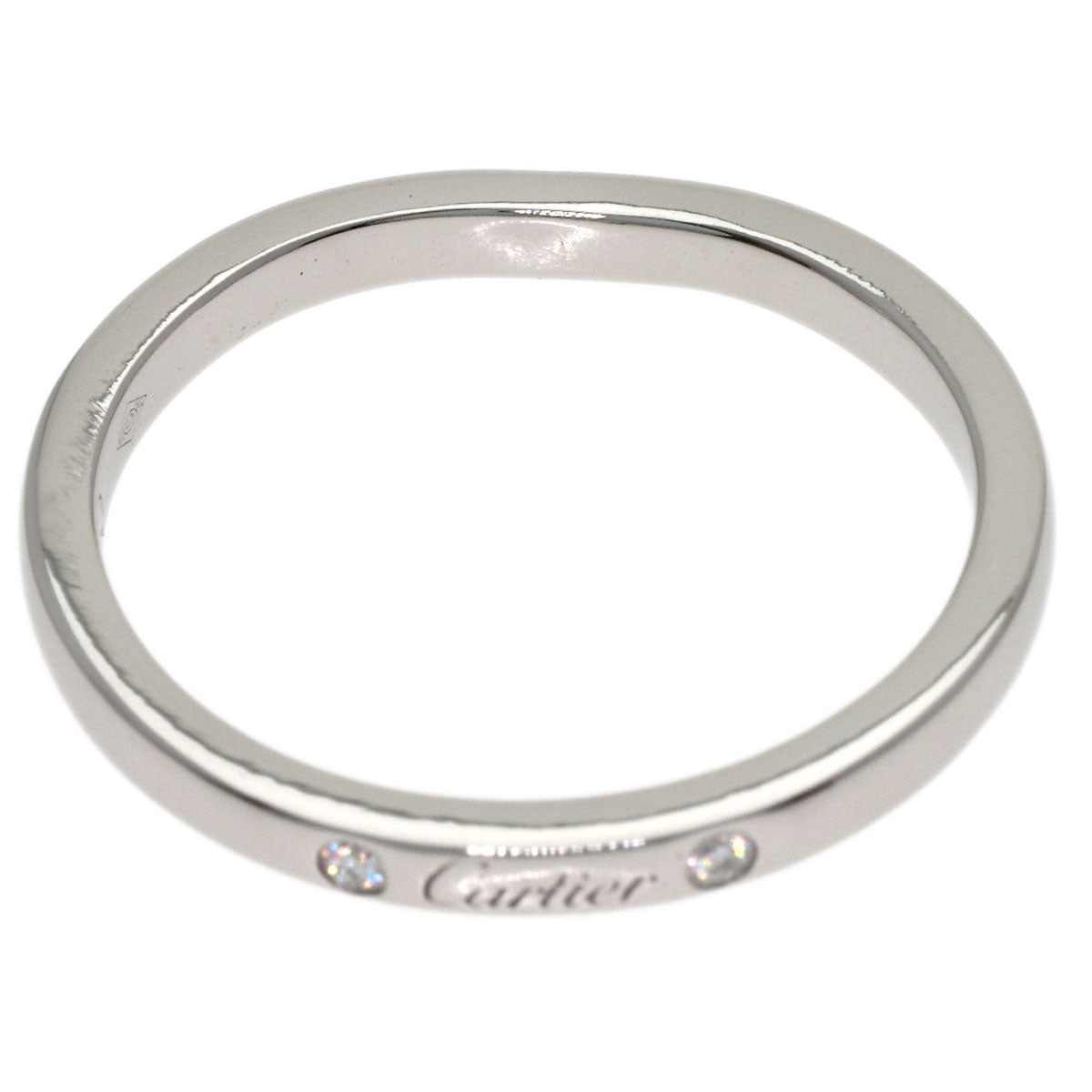 CARTIER Ballerina Wedding Band 3P Diamond #50 Ring Platinum PT950 Ladies [Used]