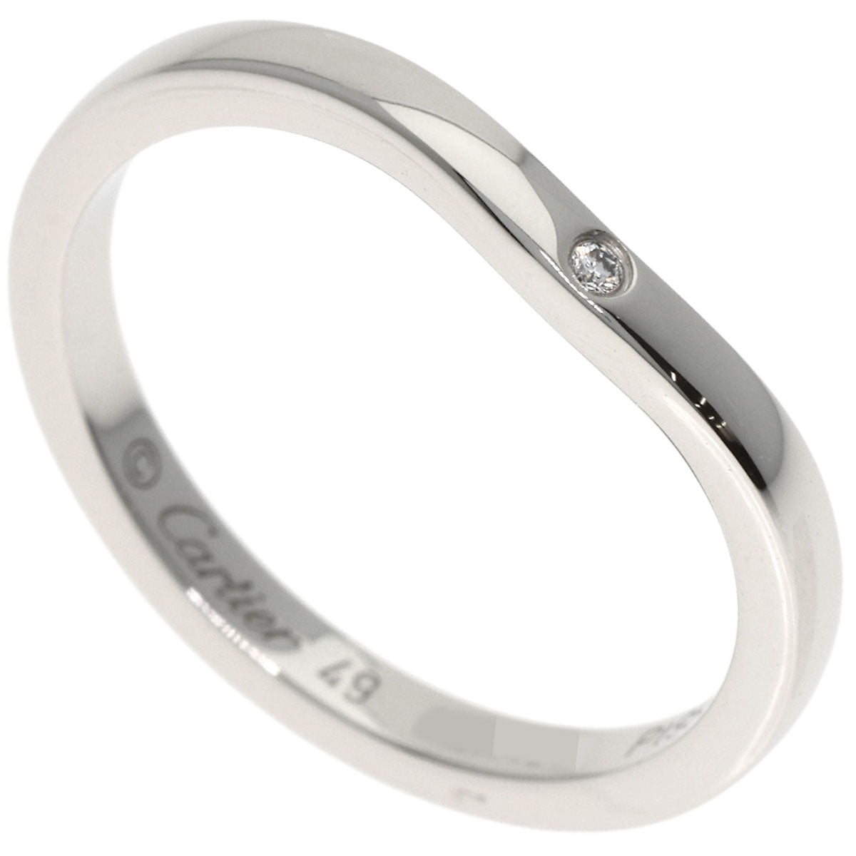 CARTIER Ballerina Curve 3PDiamond #49 Ring Platinum PT950 Ladies [Used]