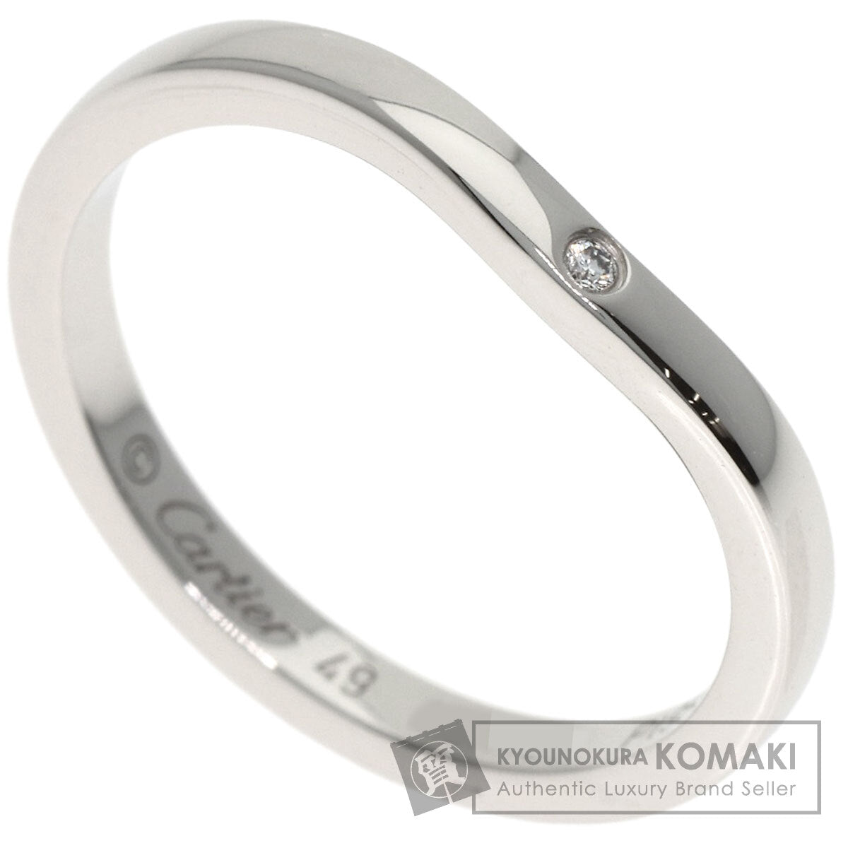CARTIER Ballerina Curve 3PDiamond #49 Ring Platinum PT950 Ladies [Used]