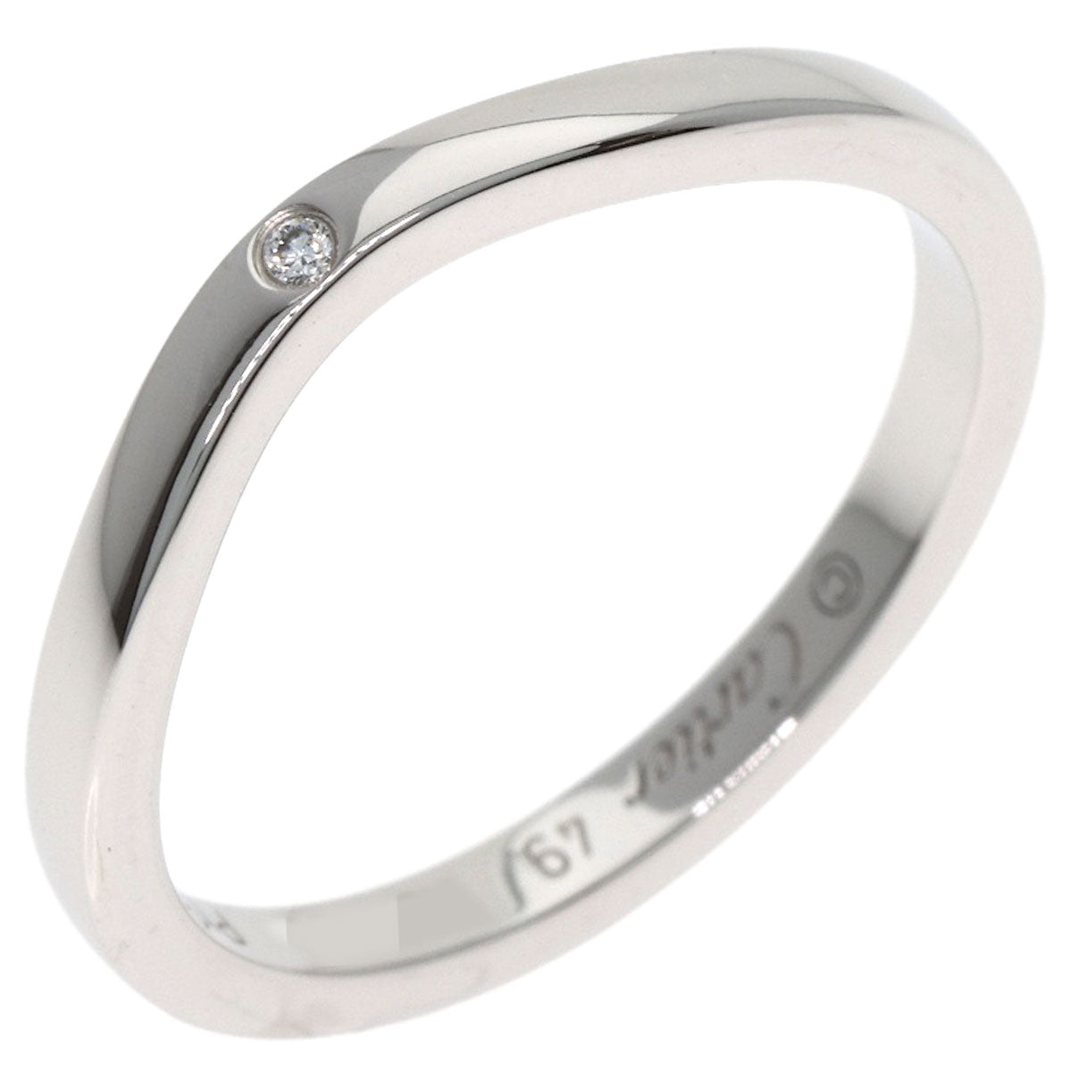 CARTIER Ballerina Curve 3PDiamond #49 Ring Platinum PT950 Ladies [Used]
